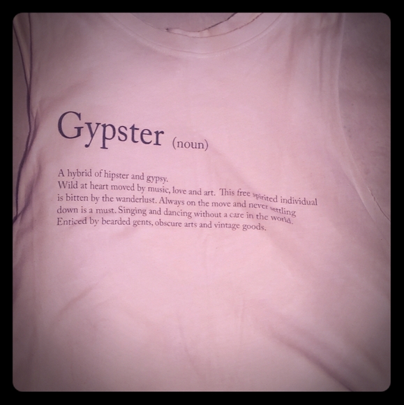 "Gypster" White Crop Top - Picture 1 of 5